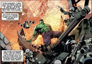 Panel from issue one of Indestructible Hulk